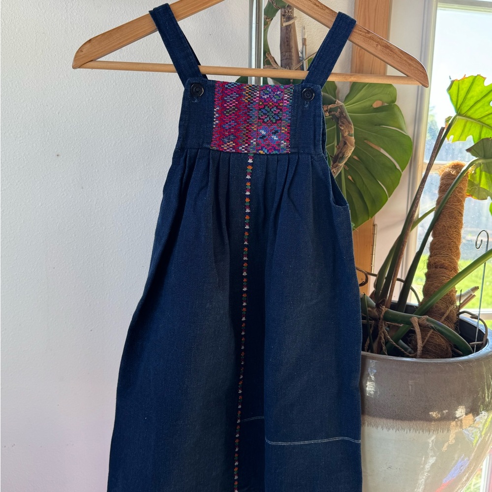 Colorful Embroidered Organic Indigo Dress